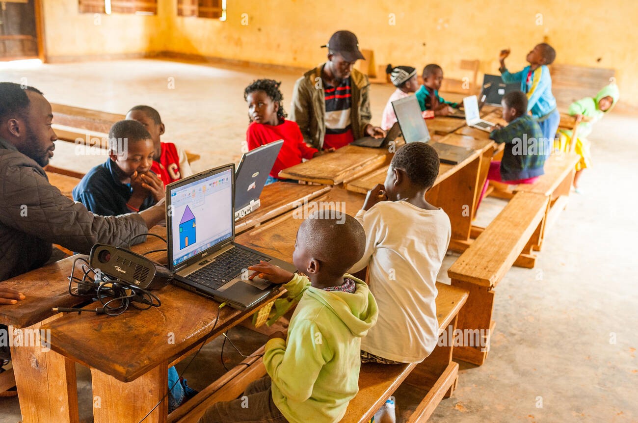 Students using technology